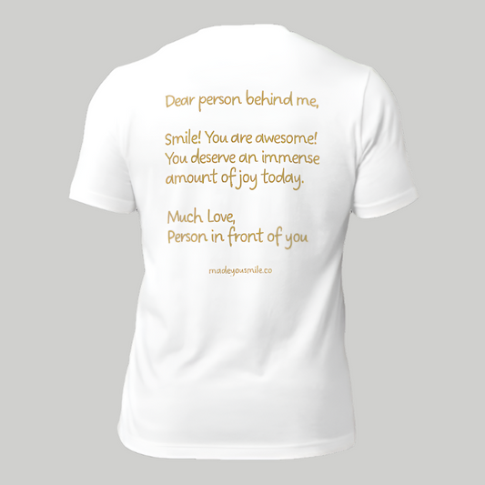 Made You Smile™ Choose Joy T-shirt | White Shirt | Gold Print